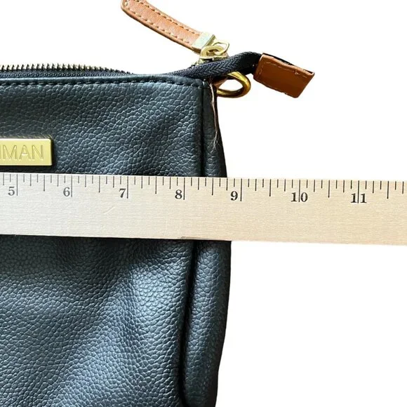 Joy & Iman Case Cosmetic Black Leather Makeup Bag Pouch Inside Pocket - Picture 8 of 9